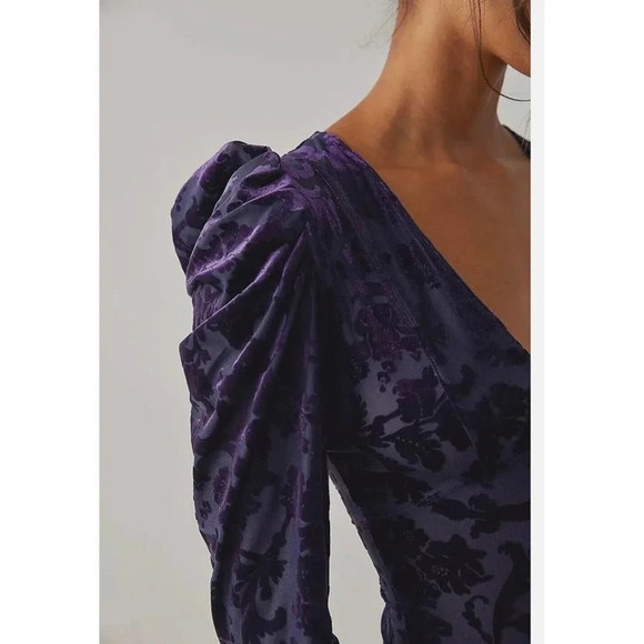 Free People Magic Hour Deep Sea Combo Velvet Bodysuit - Picture 4 of 10